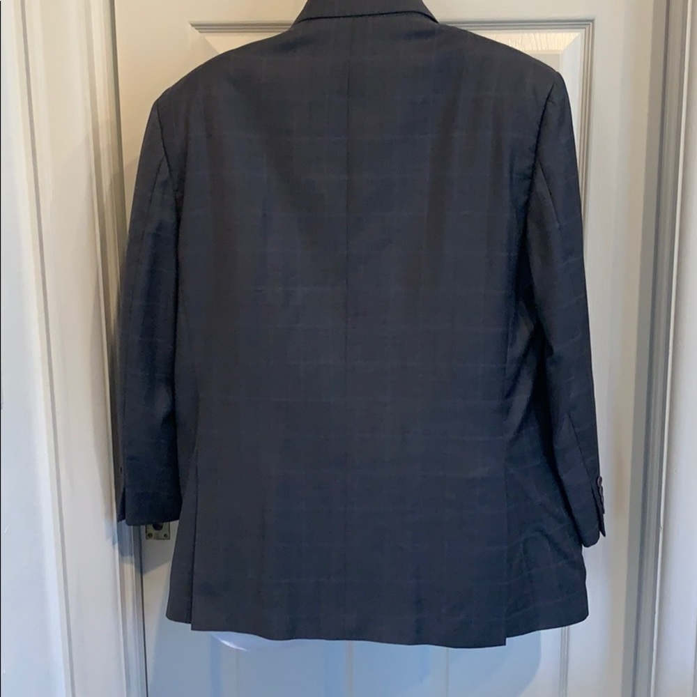 42R Zegna 3 button gray window pane suit Italian - Picture 6 of 8